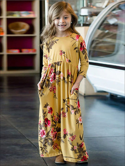 Mommy & Me Fall Floral Long Sleeve Maxi Dress - Fall Mommy & Me