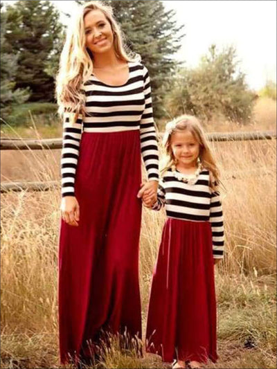 Mommy and Me Matching Outfit | Long Sleeve Maxi Dress | Mia Belle Girls