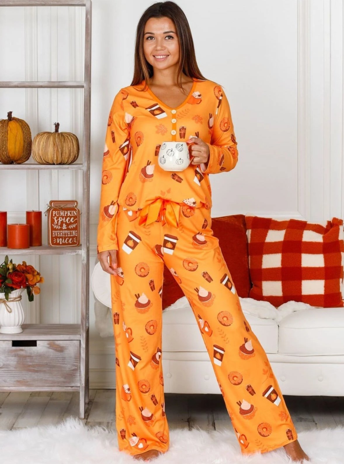 Mommy & Me Matching Pajamas | Pumpkin Spice Pajamas | Mia Belle Girls