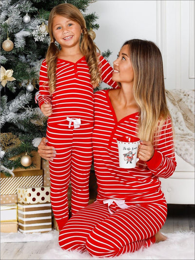 Mommy & Me Long Sleeve Cuffed Holiday Pajamas - Mommy & Me Pajamas