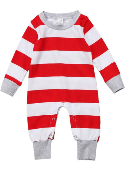 Family Christmas Pajamas Sets | Cuffed Candy Cane Striped Pajama Set
