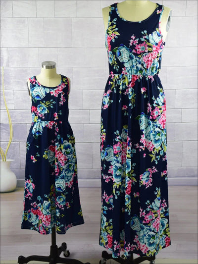 Mommy & Me Matching Floral Print Sleeveless Maxi Dress - Mommy & Me Dress