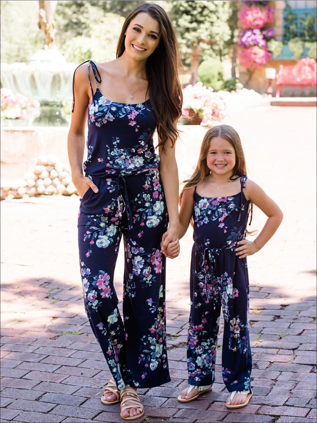 Mommy & Me Matching Mother Daughter Navy Floral Jumpsuit - Mommy & Me Jumpsuit