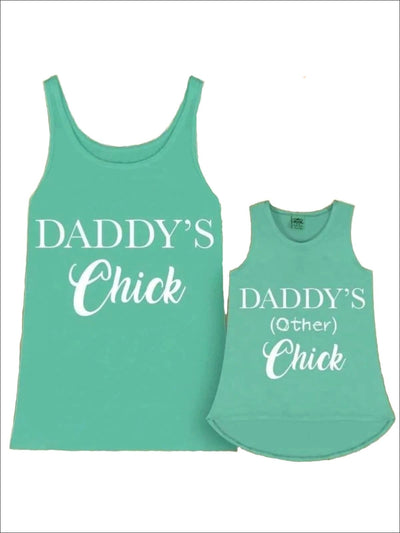 Mommy & Me Mint Sleeveless Daddys Chick Tank Set - Mint / 6MOS-9MOS - Mommy & Me Top