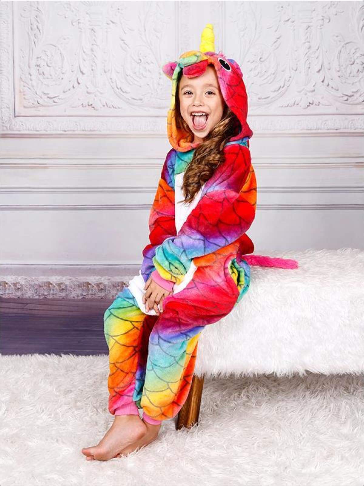 Mommy & Me Rainbow Scale Unicorn Onesie Pajamas - Mia Belle Girls