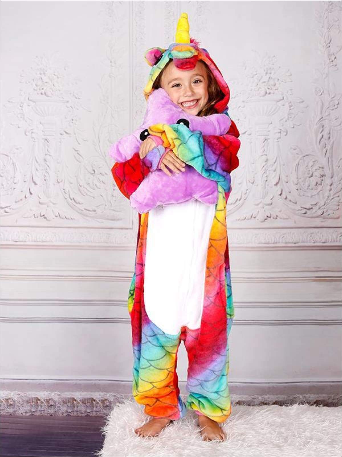 Mommy & Me Rainbow Scale Unicorn Onesie Pajamas - Mia Belle Girls