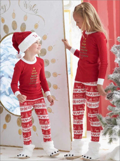 Family Matching Pajamas | Red Christmas Pajama Set | Mia Belle Girls