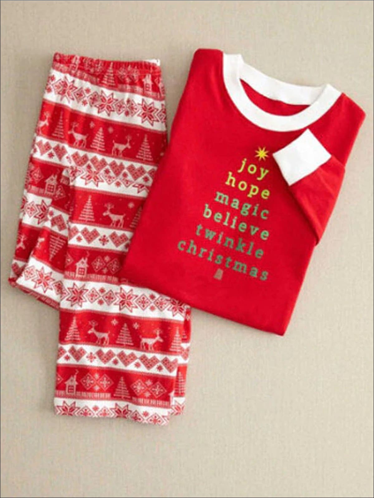 Family Matching Pajamas | Red Christmas Pajama Set | Mia Belle Girls