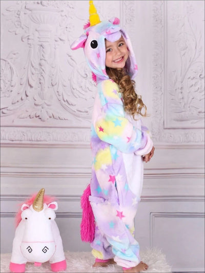 Mommy & Me Stars Unicorn Hooded Pajamas - Girls Pajama
