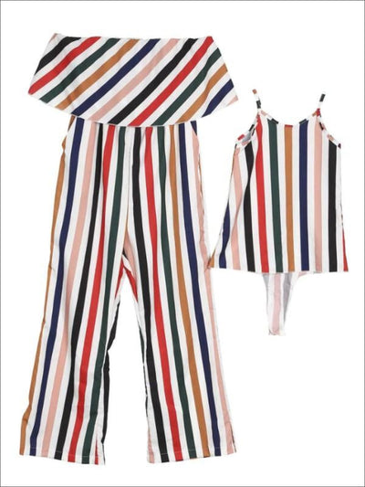 Mommy & Me Striped Sleeveless Jumpsuit and Maxi Dress - Mommy & Me