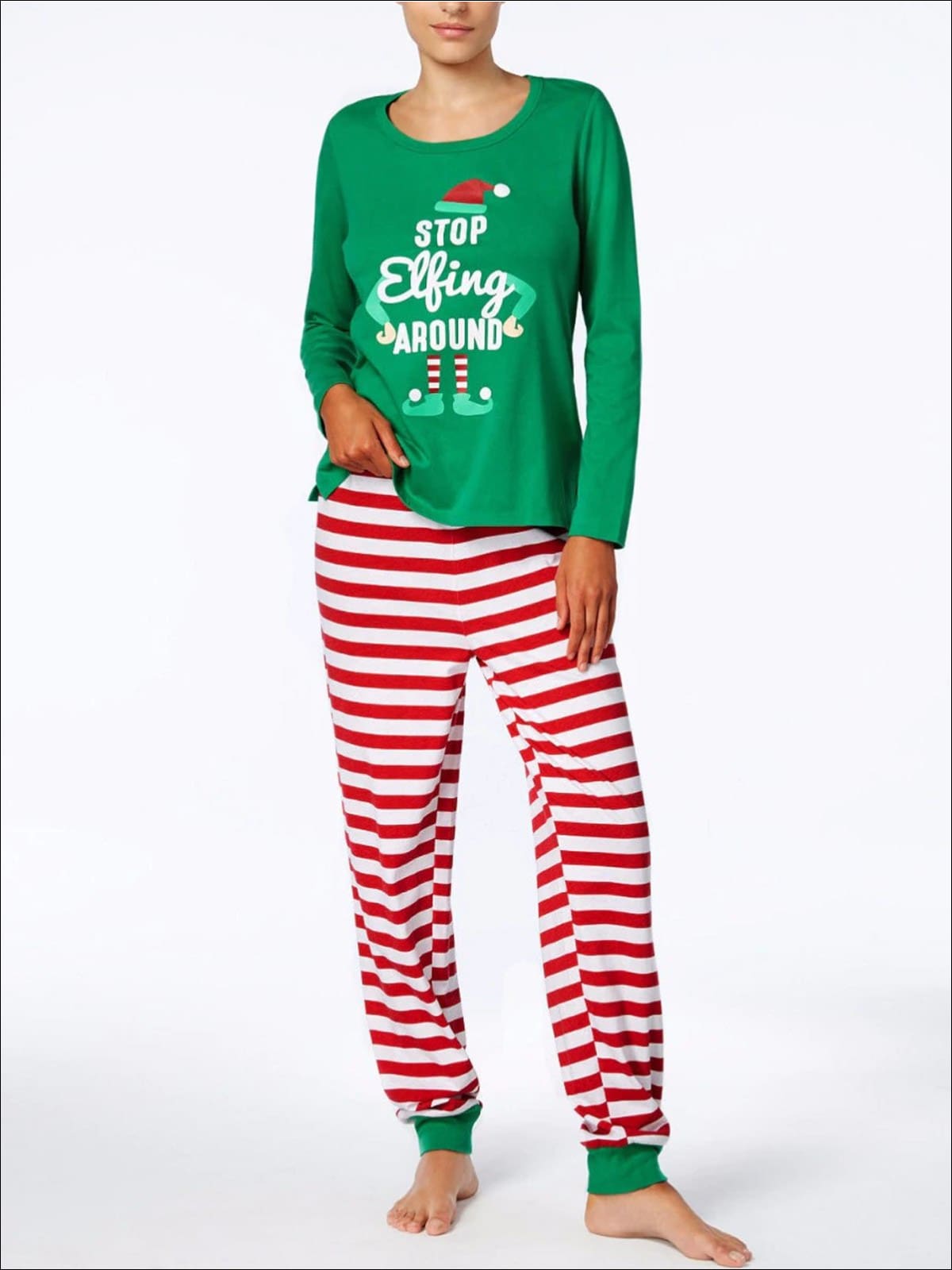 Family Christmas Pajamas Set | Stop Elfing Around Christmas Pajama Set