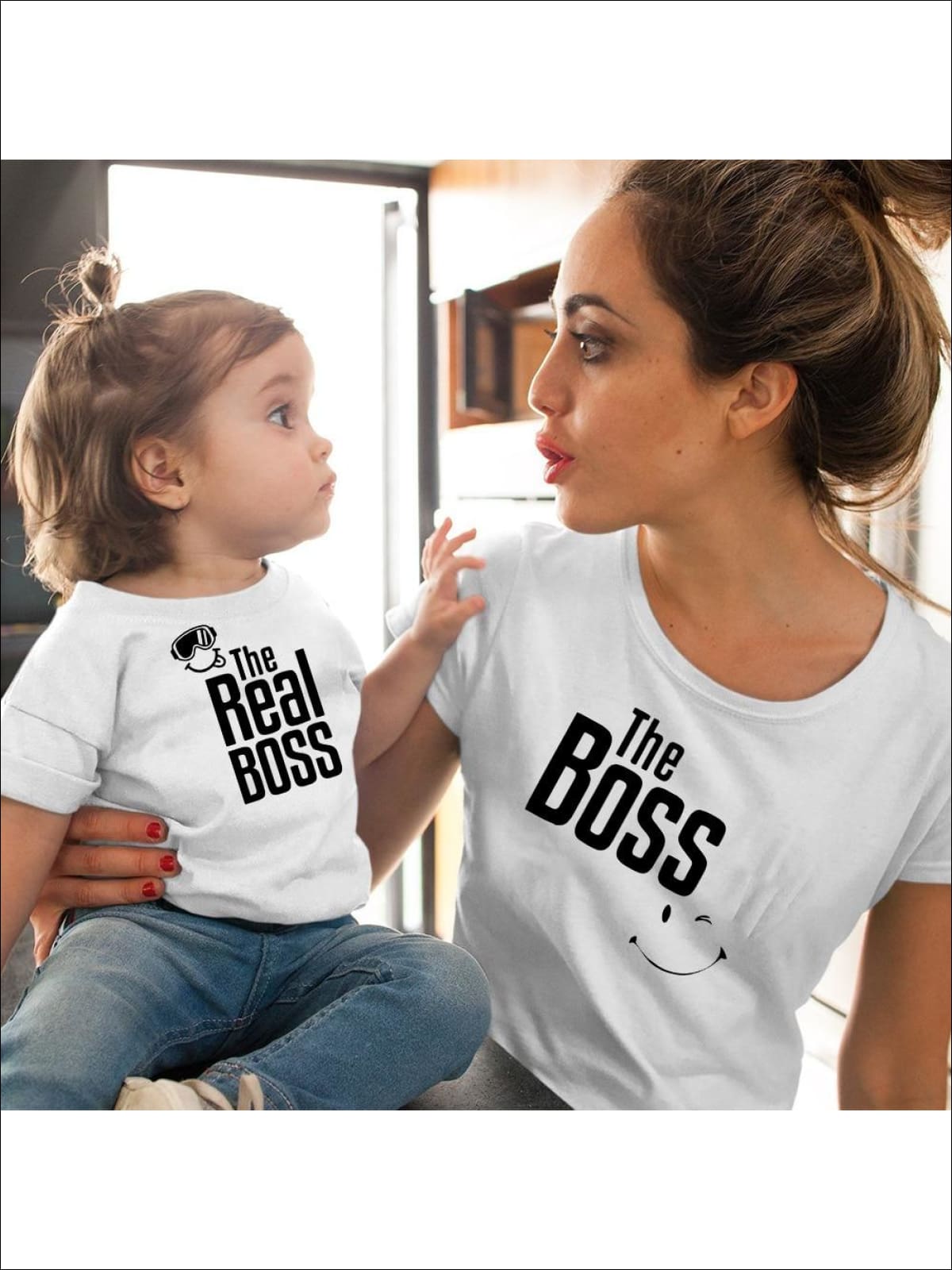 Mommy & Me The Boss & The Real Boss Matching T-shirts - Mommy & Me Top
