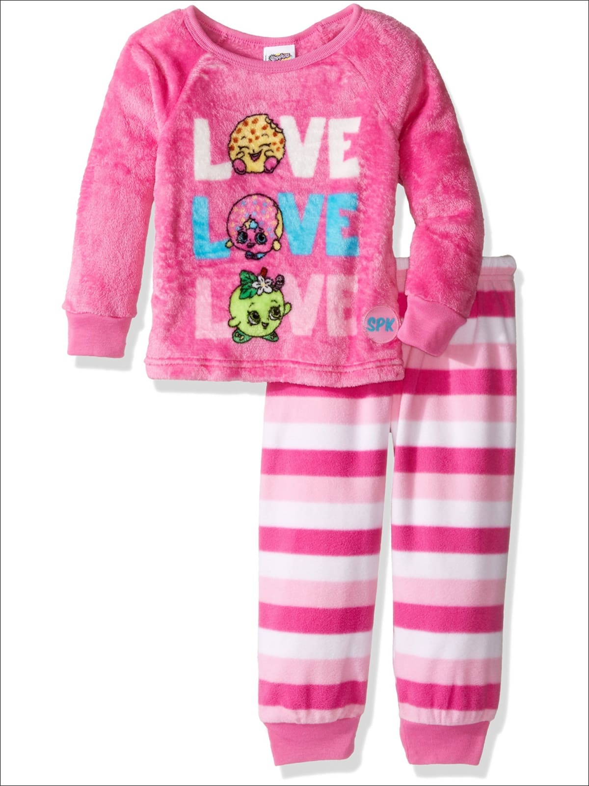 Shopkins Girls Luxe Plush 2-Piece Pajama Set Sizes 6-12 - Girls Pajama