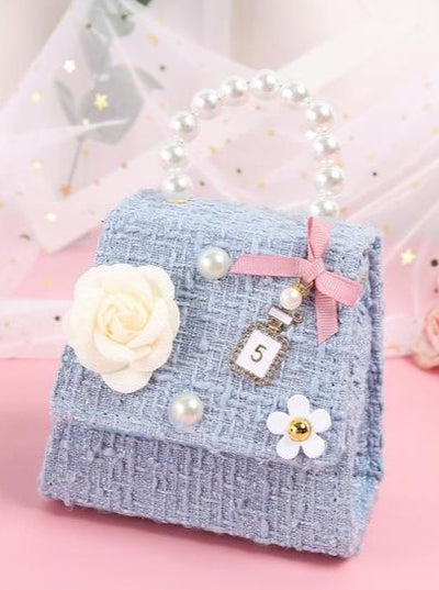 Little Girls Accessories | Cute Coco Inspired Tweed Pearl Handbag