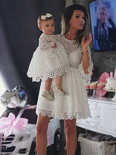 Mommy & Me Loveliness Floral Lace Dress