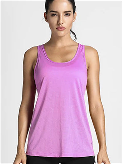Womens Active Strappy Back Tank Top - XS / Purple - Womens Activewear