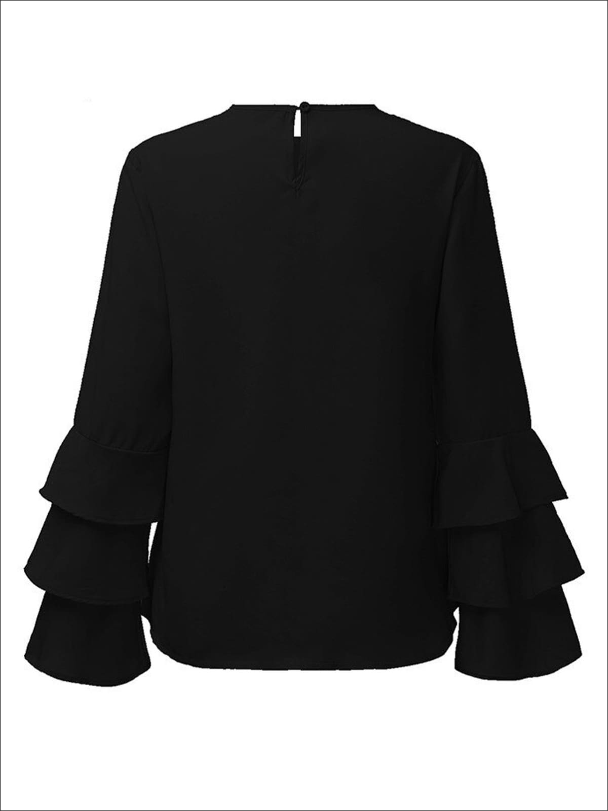 Lindsey Black Ruffle Top - Twisted Spur Boutique OUTLET