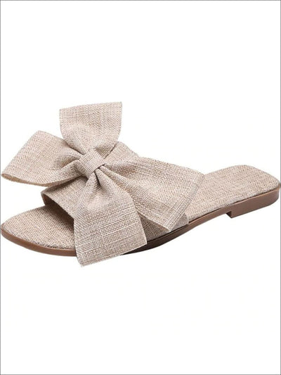 Womens Casual Bowknot Flat Sandals (2 Color Options) - Beige / 35 - Womens Sandals