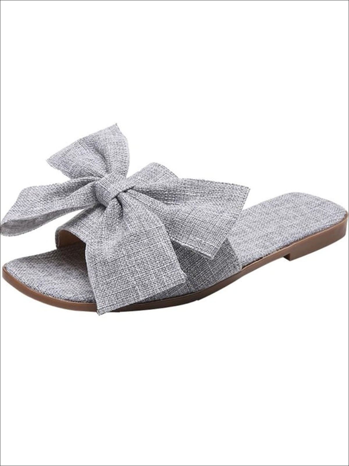 Womens Casual Bowknot Flat Sandals (2 Color Options) - Grey / 35 - Womens Sandals
