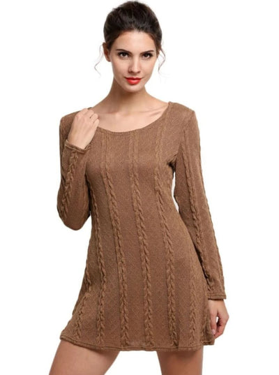 Womens Casual Long Sleeve Sweater Dress - Womens Fall Dresses
