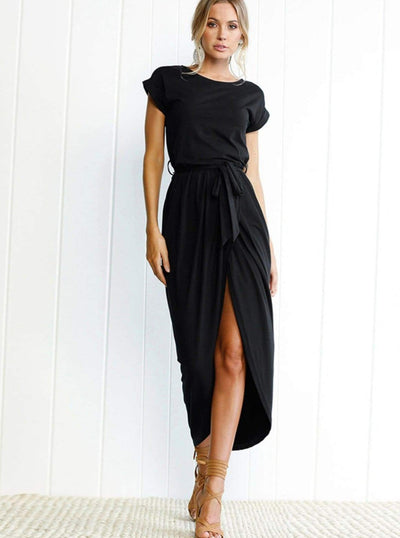 Womens Casual Long Tunic Dress - Black / XS - Womens Dresses