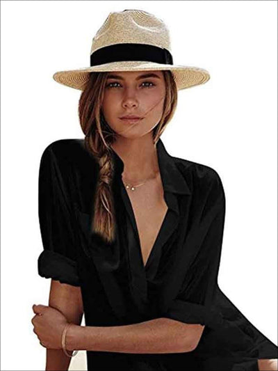 Womens Classic Floppy Panama Hat - Womens Accessories