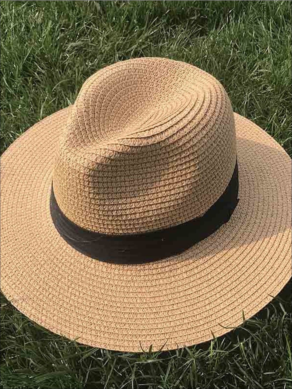 Womens Classic Floppy Panama Hat - Brown - Womens Accessories