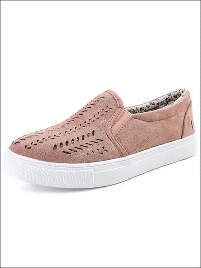 Womens Cut Out Canvas Shoes - Pink / 4 - Womens Shoes