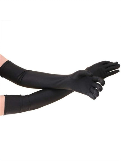 Halloween Accessories | Women's Elbow Satin Gloves | Mia Belle Girls