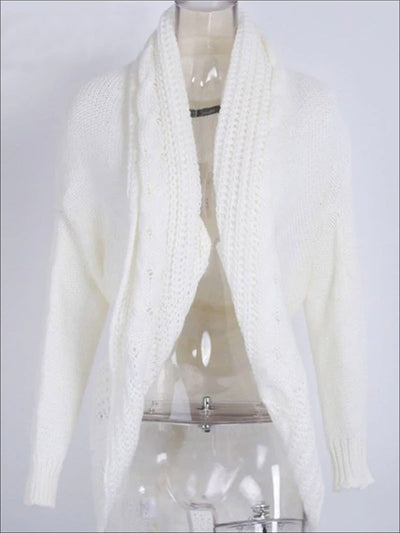 Womens Fall Knit Loose Casual Cardigan - White / One Size - Womens Fall Outerwear