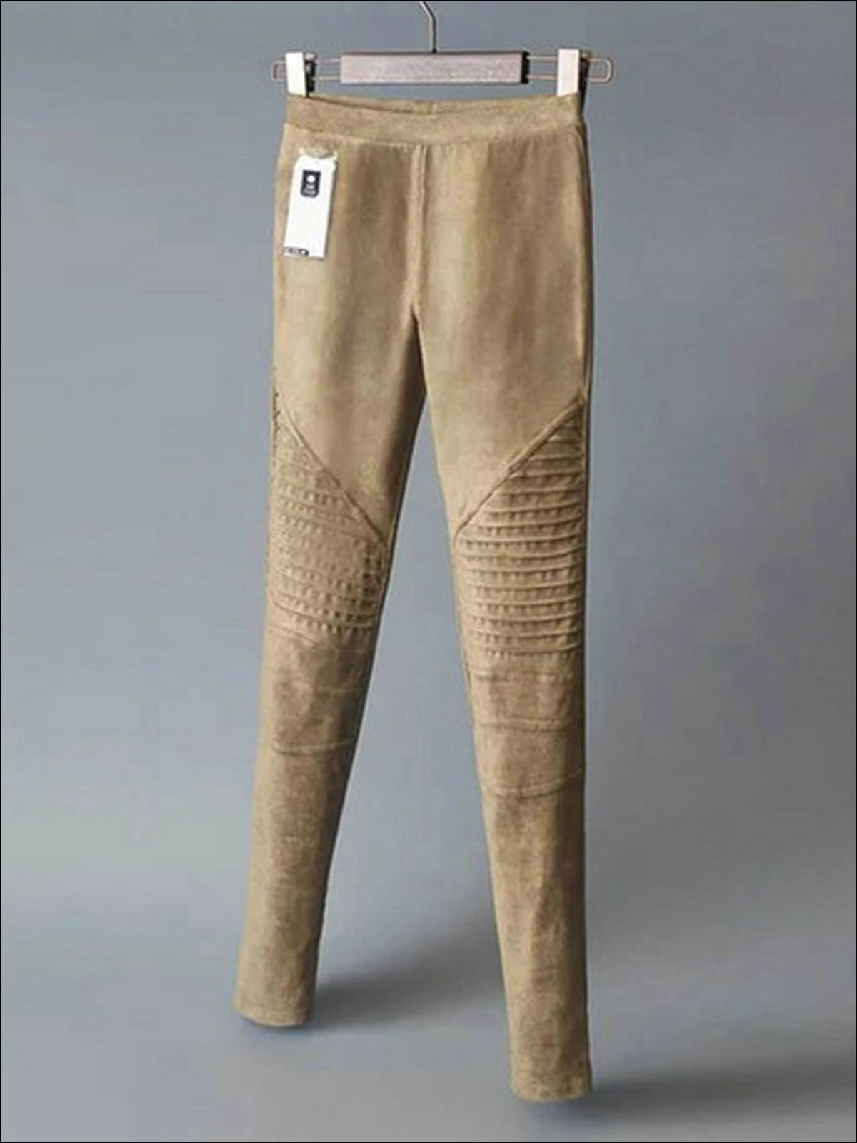 Womens Fashion Faux Suede Moto Pants - Brown / XS - Womens Bottoms