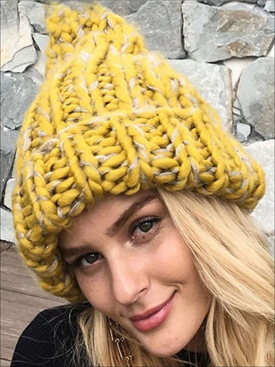 Womens Fashion Knitted Wool Beanies - Womens Accessory