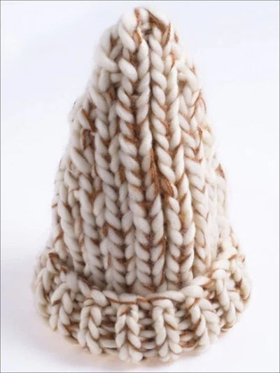 Womens Fashion Knitted Wool Beanies - Beige / One - Womens Accessory