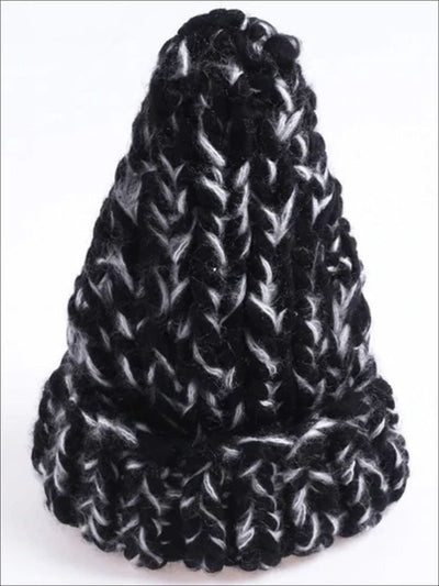 Womens Fashion Knitted Wool Beanies - Black / One - Womens Accessory