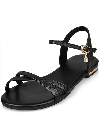 Womens Flat Chic Buckle Strap Sandals - Womens Sandals