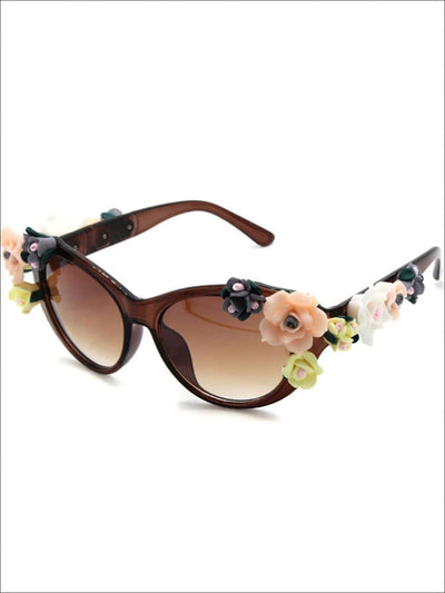 Womens Floral Baroque Sunglasses - Brown - Womens Accessories