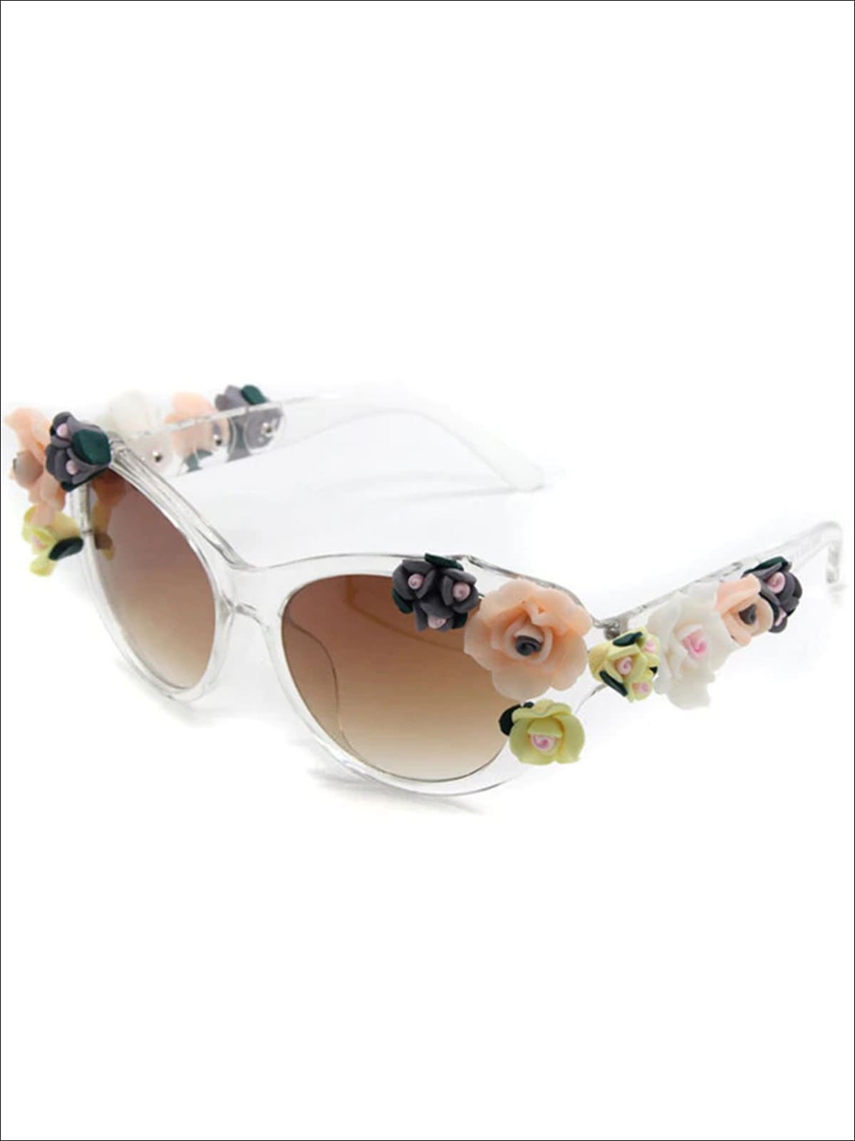 Womens Floral Baroque Sunglasses - White - Womens Accessories