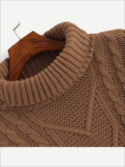 Womens Knit Asymmetrical Hem Sweater - Womens Fall Sweaters