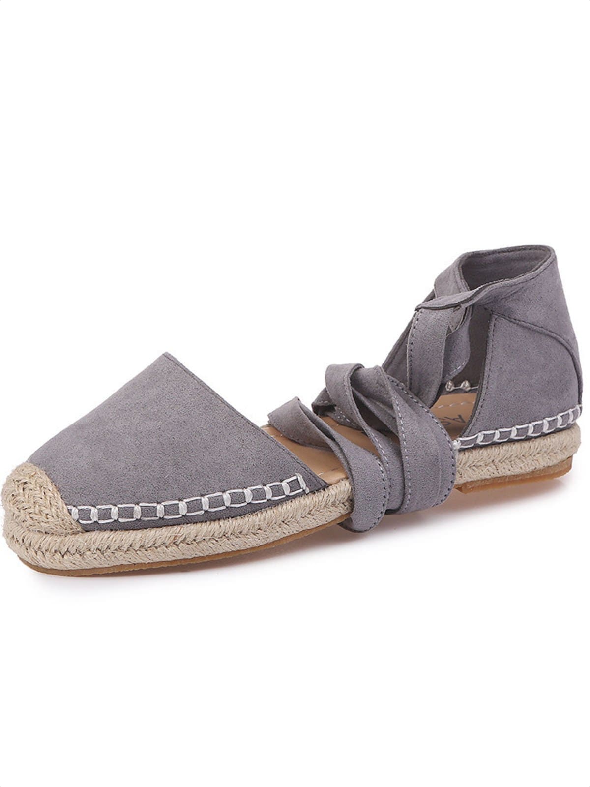 Womens Lace Up Espadrilles - Grey / 5 - Womens Shoes