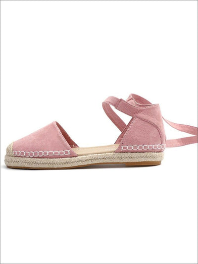 Womens Lace Up Espadrilles - Pink / 5 - Womens Shoes