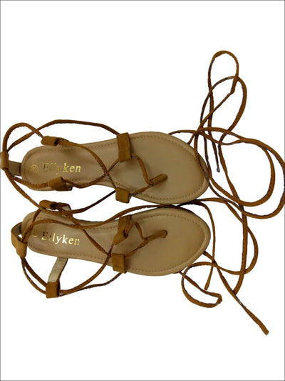 Womens Lace Up Greek Sandals (3 Color Options) - Womens Sandals