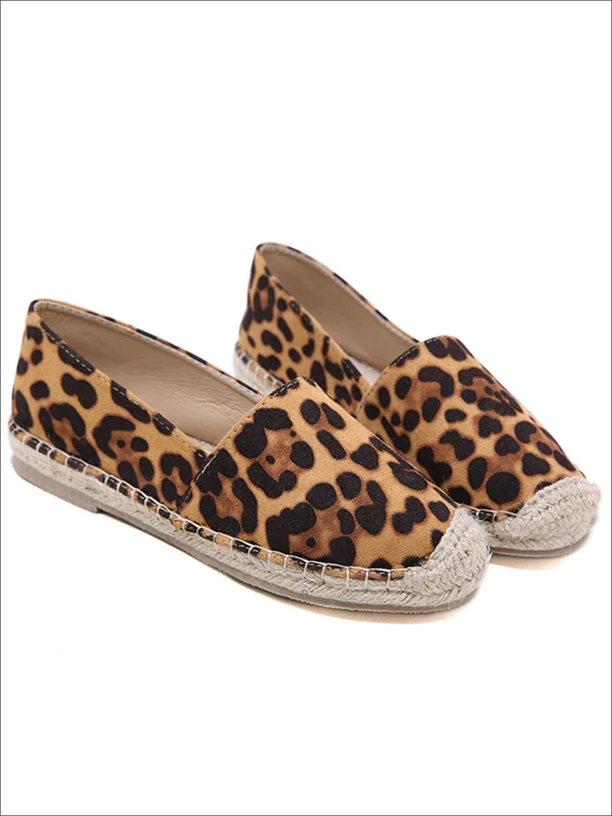 Womens Leopard Print Espadrilles Loafer Shoes - Womens Shoes