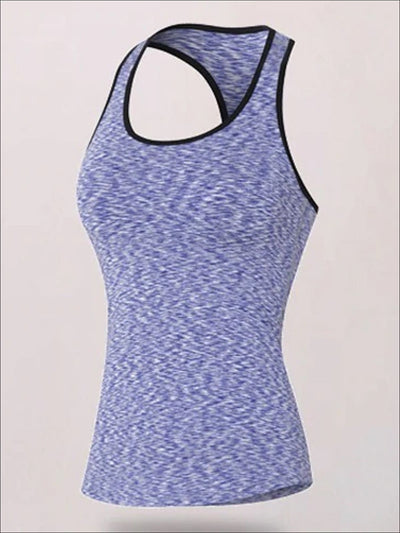 Womens Marled Racerback Active Top - Violet / S - Womens Activewear