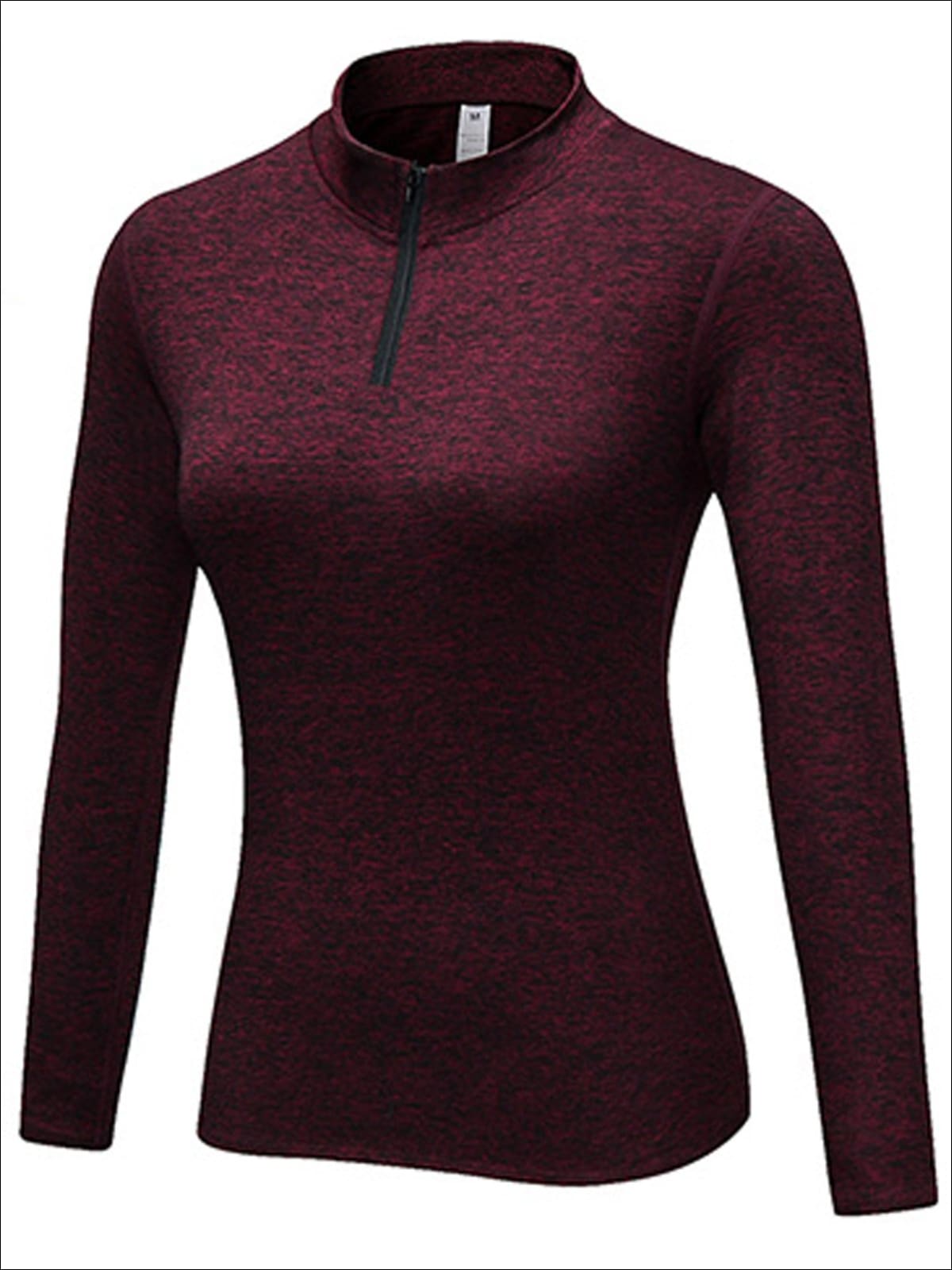 Womens Marled Zip Up Jacket - Burgundy / S - Womens Activewear