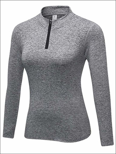 Womens Marled Zip Up Jacket - Grey / S - Womens Activewear