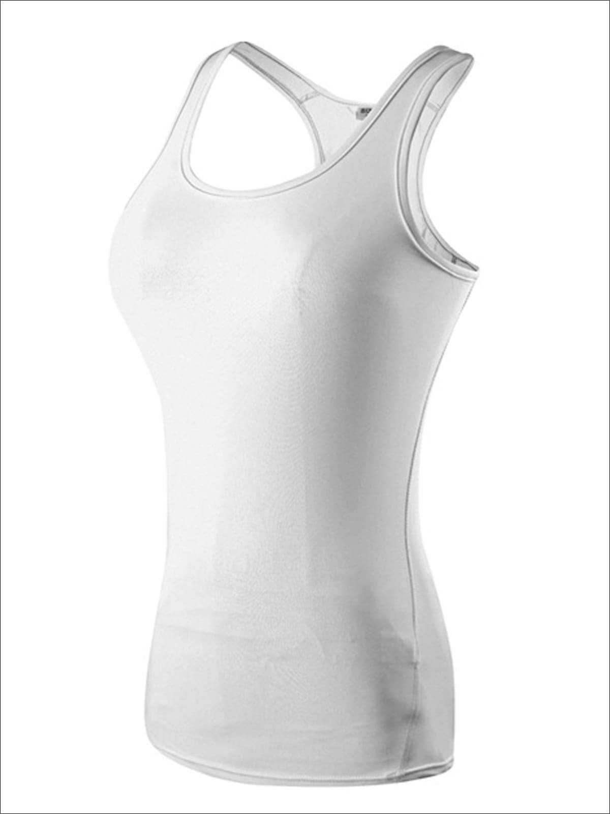 Womens Moisture-Wicking Racerback Active Top - White / S - Womens Activewear
