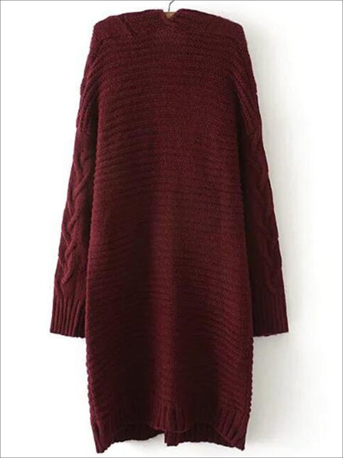 Womens Over-Sized Cable Knit Fall Cardigan with Side Pockets - Womens Fall Outerwear