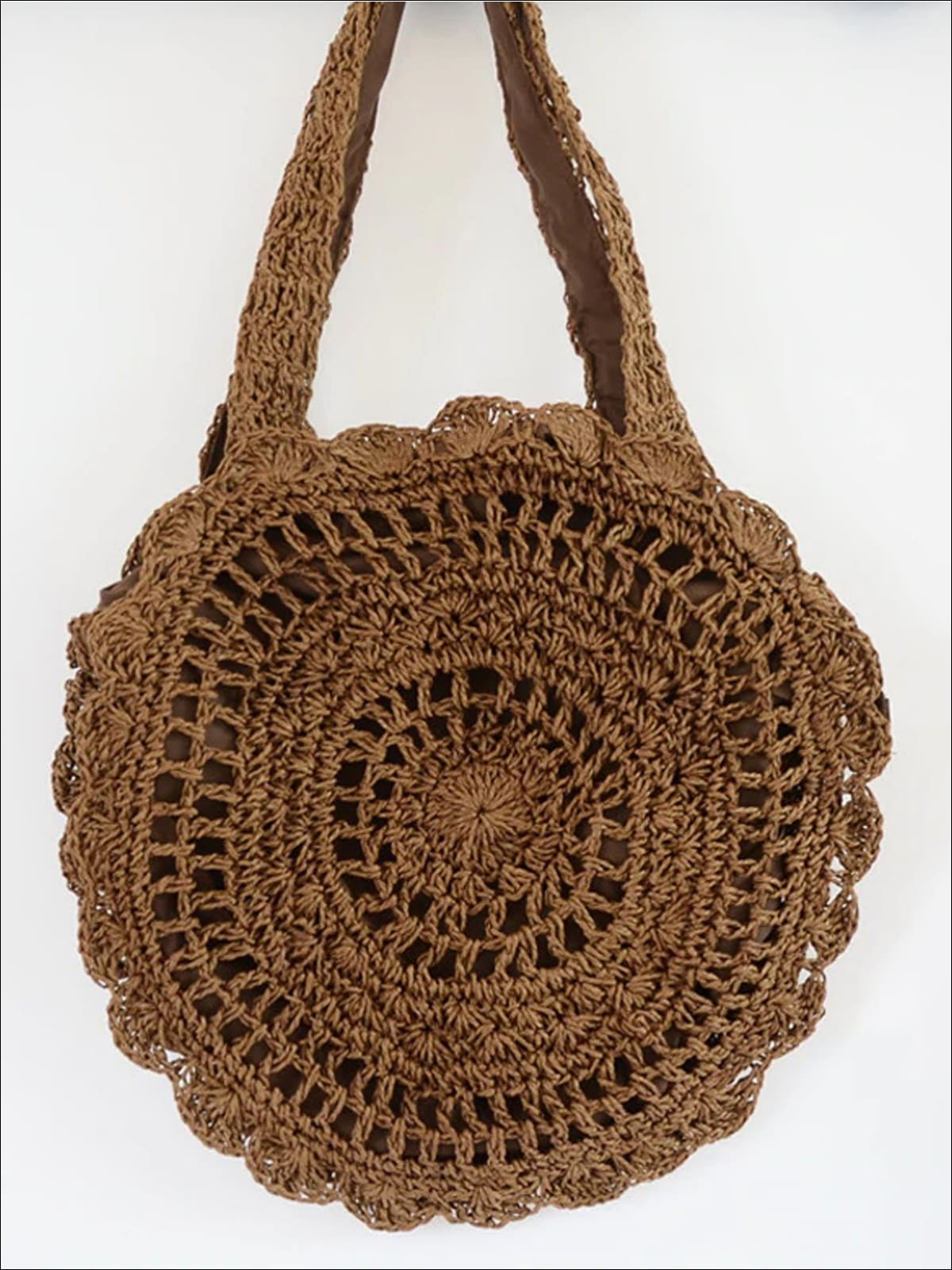 Womens Oversize Knitted Bohemian Shoulder Bag - Dark brown / (30cm<Max Length<50cm) - Womens Accessories