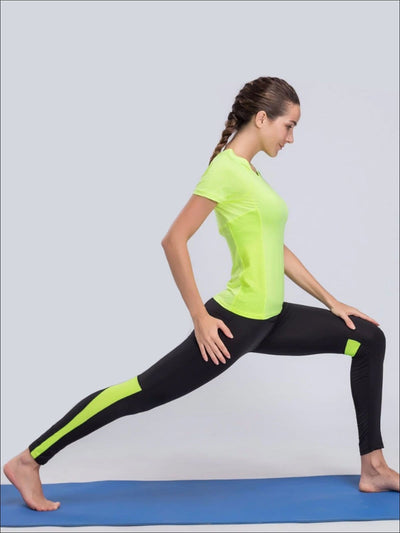 Womens Perforated Detail Workout Top & Leggings Set - Womens Activewear