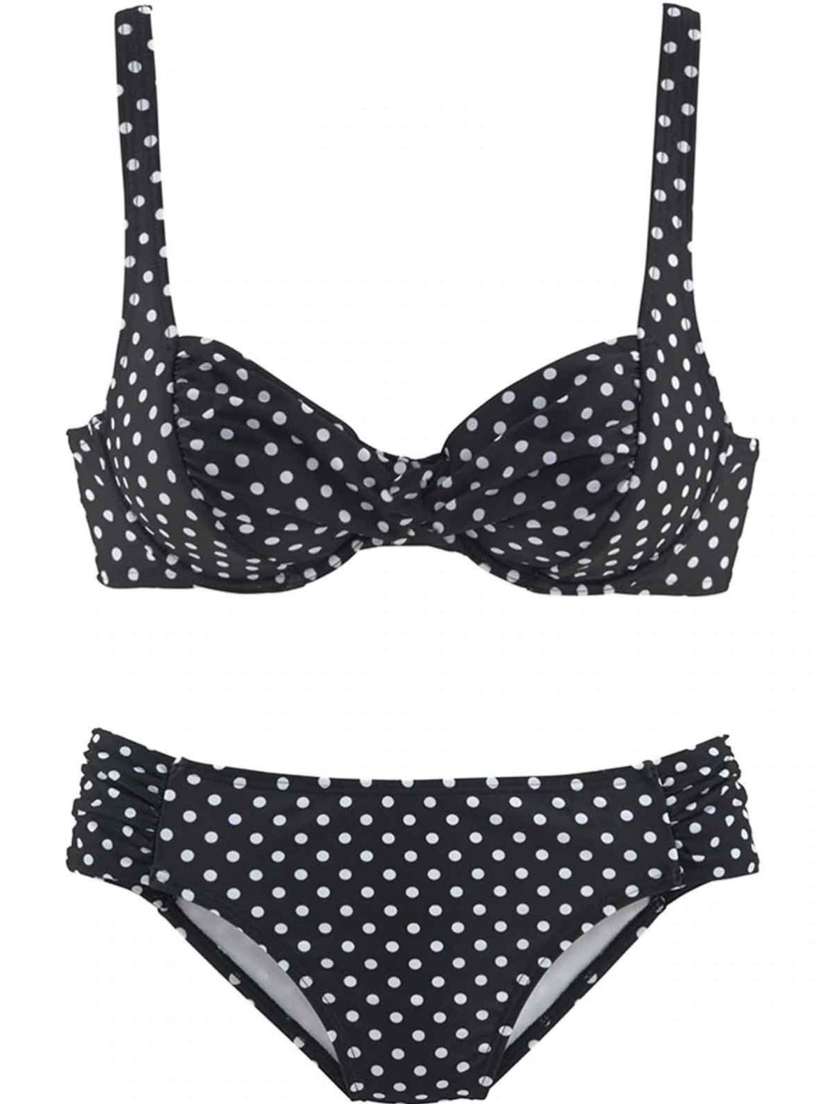 Womens Push Up Plus Size Vintage Two Piece Swimsuit - Black Polka Dot / M - Womens Swimsuit